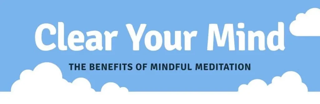 Banner reading Clear Your Mind, the benefits of mindful meditation