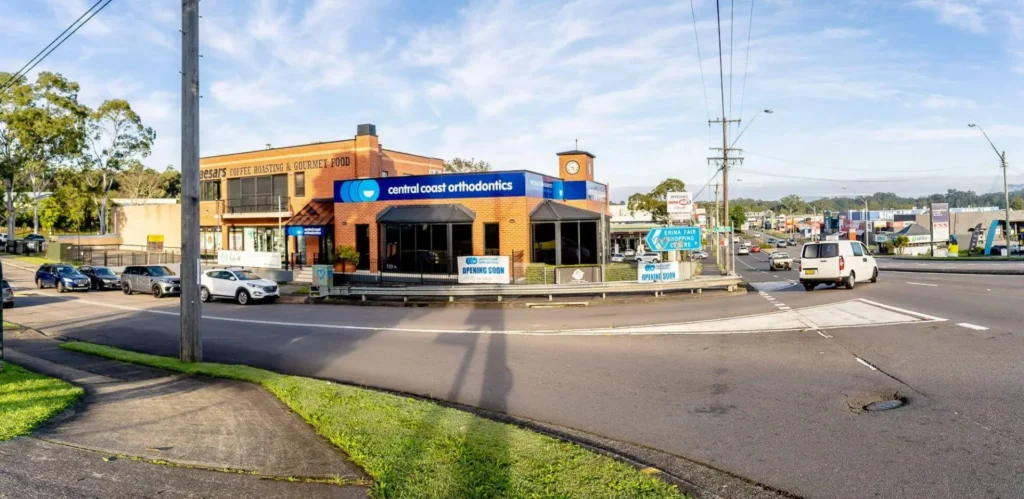 Street view of the Central Coast Orthodontics building on the corner