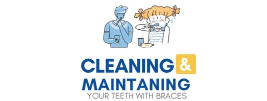 Illustration titled Cleaning and Maintaining Your Teeth with Braces